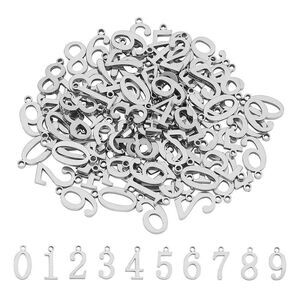 UNICRAFTALE About 100pcs Number 0~9 Metal Charms Stainless Steel Pendants Hypoa